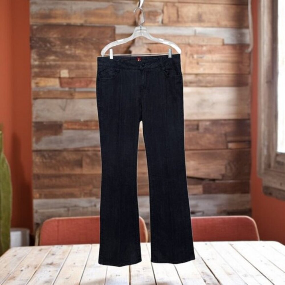 Ooh La La Bootcut Boogie Jeans 12 Black‎ Y2K Retro Embroidered Flare Denim Pants
